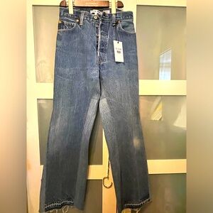 RE/ DONE Levi’s two tone high rise jeans, distressed hems